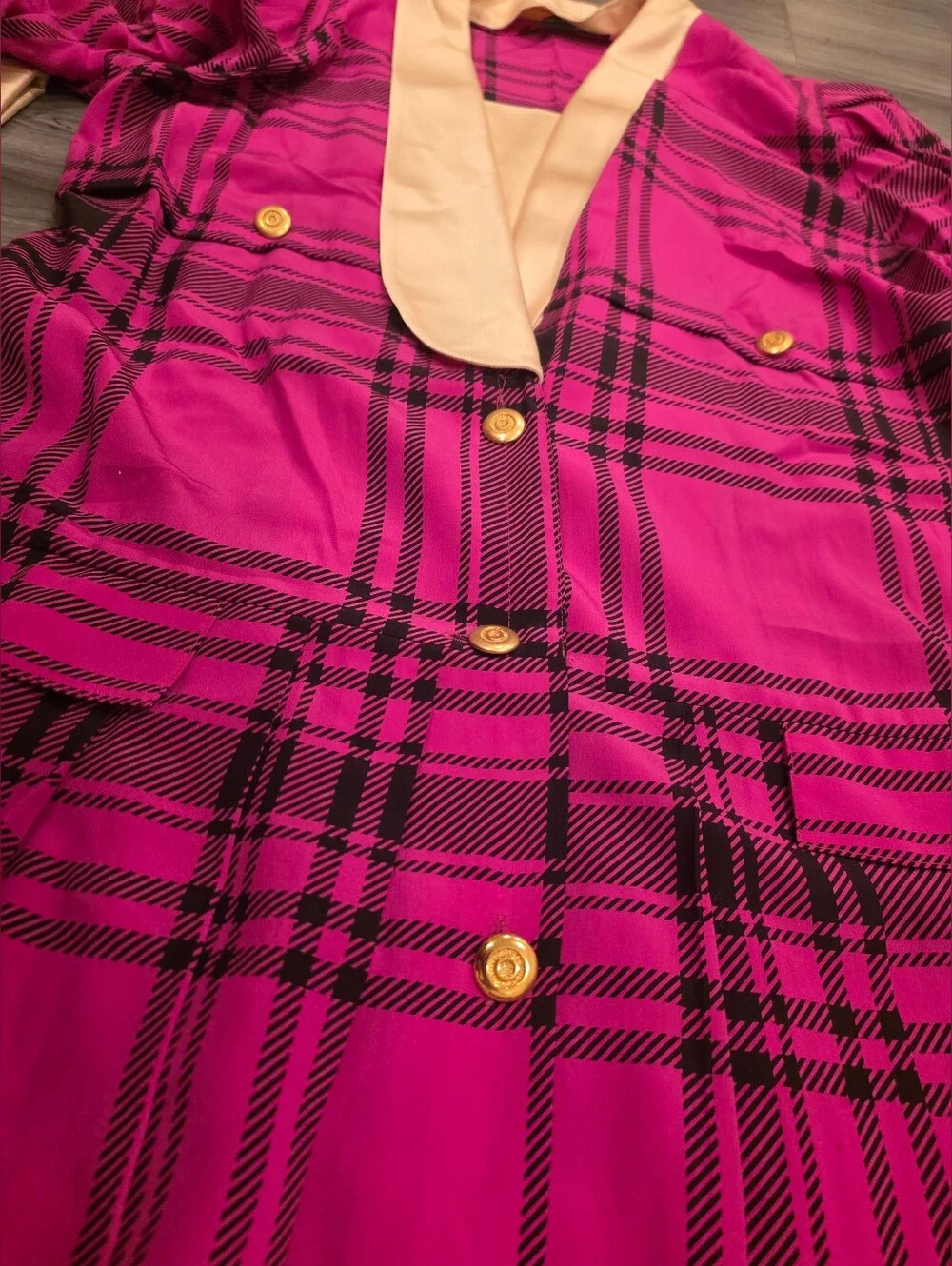 Louis Féraud Vintage 1980s Pleated Coat Dress 100% Silk Women Maxi US 12 RARE!
